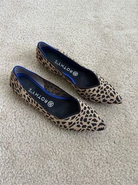 Rothy’s The Point Leopard Print Flats, Women’s Size 10